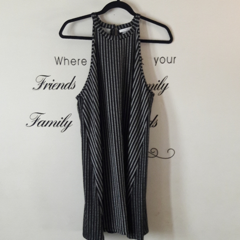 Zara Black and White Striped Halter Neck Sleeveles